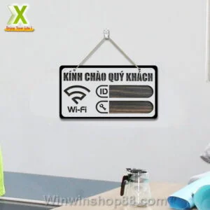 Bảng gỗ ghi chú Wifi 20x11cm - Bảng password wifi treo tường bằng gỗ - Hình ảnh 4