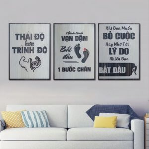 Bộ 3 tranh Slogan treo tường truyền cảm hứng