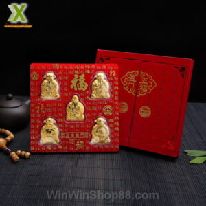 Bộ 5 Ông Ngũ Phúc tượng trưng mạ vàng - Hình ảnh 2