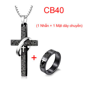 Combo nhẫn và mặt dây chuyền thánh giá CB40