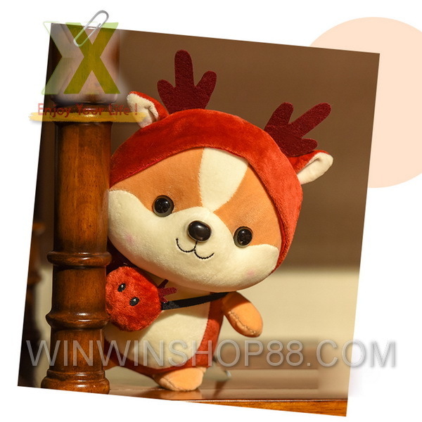 Gấu Bông Chó Shiba Cosplay mềm mịn size nhỏ 25 cm Quận 12