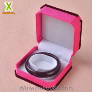 Hộp trang sức vải nhung nơ đựng vòng tay, lắc tay - Hình ảnh 4