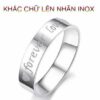 Khắc chữ lên nhẫn inox