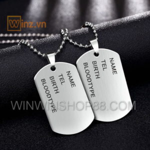 Khắc tên lên mặt dây chuyền thẻ bài dogtag lính mỹ