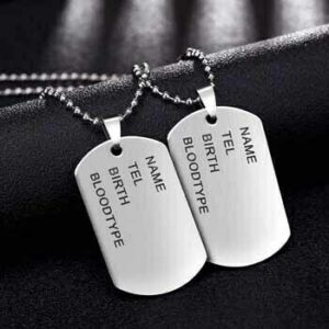 Khắc tên lên mặt dây chuyền thẻ bài dogtag lính mỹ