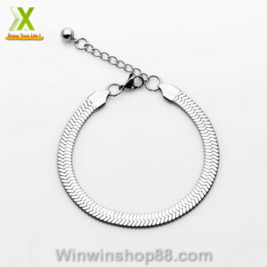 Lắc tay inox nam dây mì dẹp 3mm LT133 - Hình ảnh 2