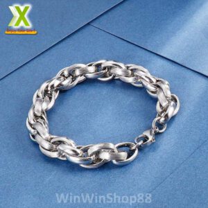 Lắc tay inox nam mắc xích nối 3 vòng - Hình ảnh 2
