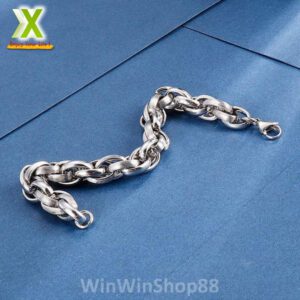 Lắc tay inox nam mắc xích nối 3 vòng - Hình ảnh 3