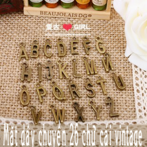 Mặt dây chuyền 26 chữ cái vintage mdc66