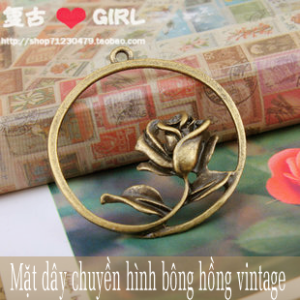 Mặt dây chuyền hình bông hồng vintage mdc90