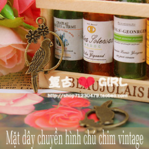 Mặt dây chuyền hình chú chim vintage mdc91