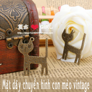 Mặt dây chuyền hình con mèo vintage mdc63