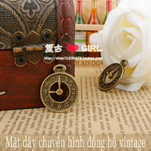 Mặt dây chuyền hình đồng hồ vintage mdc98