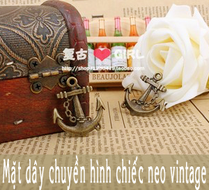 Mặt dây chuyền hình mỏ neo vintage mdc60