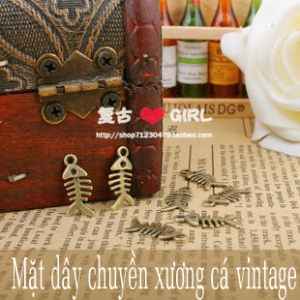 Mặt dây chuyền hình xương cá vintage mdc73