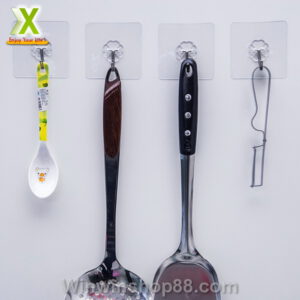 Móc dán tường chịu lực trong suốt siêu dính thần thánh 6x6cm - Hình ảnh 2