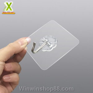 Móc dán tường chịu lực trong suốt siêu dính thần thánh 6x6cm - Hình ảnh 4