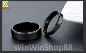 Nhẫn inox cặp đen trơn NC10 - Hình ảnh 2