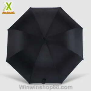Ô dù đen trơn cán dài viền vàng 1m - Hình ảnh 4