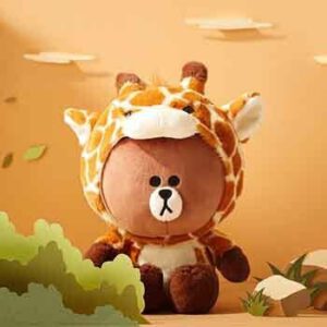 Gấu Brown nhồi bông cosplay hươu cao cổ (28 cm) TNB191