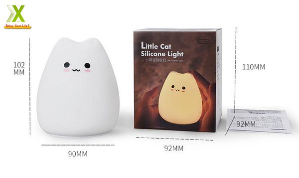 Đèn ngủ để bàn silicon hình Mèo Cute cảm ứng đổi màu cực dễ thương Quận Bình Thạnh
